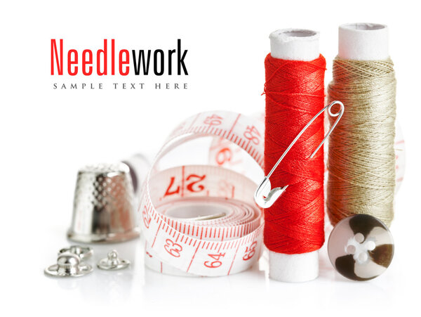 Tools for needlework thread and tape measure