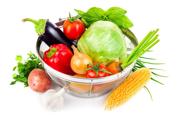 Fresh vegetables in basket — Stock Photo, Image