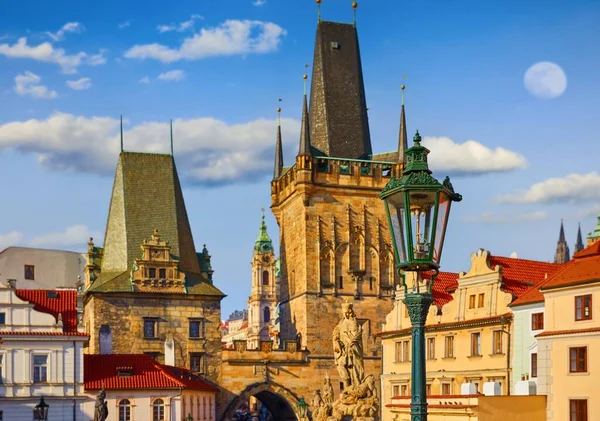 Прага, Чеська Республіка. Доброго ранку, Чарльзе Брідж. Вектор — стокове фото