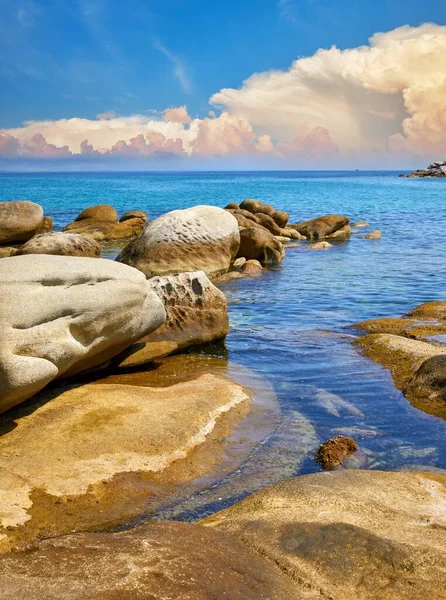 Karidi Beach Peninsula Sithonia Chalkidiki Greece Big Stones Coastline Aegean — Stockfoto