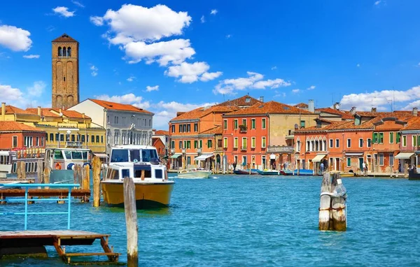 Murano Eiland Venetië Veneto Italië Uitzicht Klokkentoren Bakstenen Gebouw Van — Stockfoto