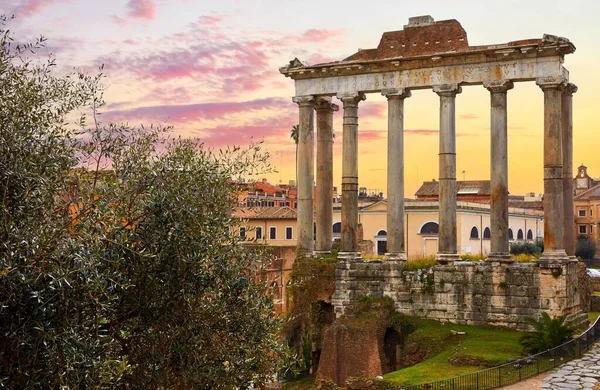 Roma Forumu Talya Sütunlu Antik Yapılar Antik Talyan Roma Şehrinin — Stok fotoğraf