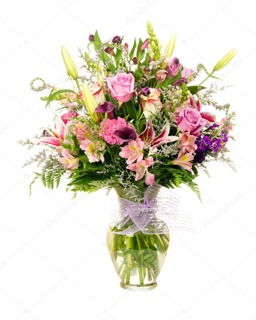 Colorful florist-made floral flower arrangement bouquet