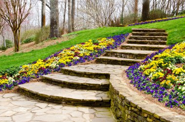 Steps leading to garden clipart