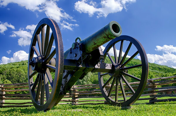 Civil War era cannon overlooks Kennesaw Mountain National Battlefield Park