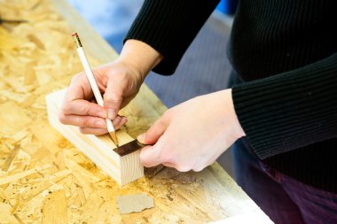 ahşap blok pinewood derby araba için vücut kullanılacak şablon üst çizer