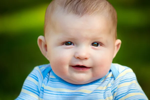 Spring outdoor portrait of infant baby boy — Stock Photo, Image