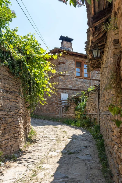 Vila Leshten Com Autênticas Casas Século Xix Região Blagoevgrad Bulgária — Fotografia de Stock