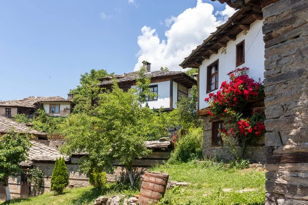 Vila Leshten Com Autênticas Casas Século Xix Região Blagoevgrad Bulgária — Fotografia de Stock