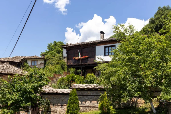 Vila Leshten Com Autênticas Casas Século Xix Região Blagoevgrad Bulgária — Fotografia de Stock