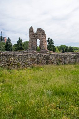 Bulgaristan 'ın Vidin Bölgesi' nin Kula kentindeki antik Roma Kalesi Castra Martis kalıntıları