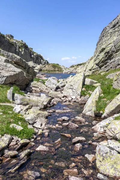 Paesaggio Incredibile Montagna Rila Vicino Lago Spaventoso Bulgaria — Foto Stock