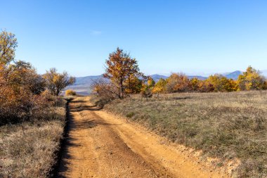 Sonbahar manzara Cherna Gora (Karadağ) Dağı, Pernik bölge, Bulgaristan