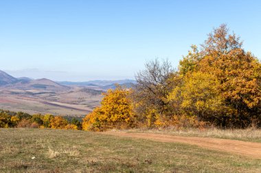 Sonbahar manzara Cherna Gora (Karadağ) Dağı, Pernik bölge, Bulgaristan