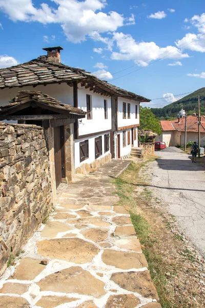 Typowa Ulica Stare Domy Historycznej Miejscowości Staro Stefanovo Obwód Lovech — Zdjęcie stockowe