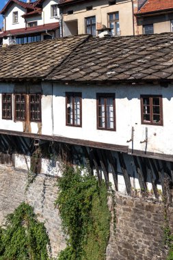 TROYAN, BULGARIA - 31 AĞUSTOS 2021: Bulgaristan 'ın Troyan, Lovech bölgesinin panoramik görünümü