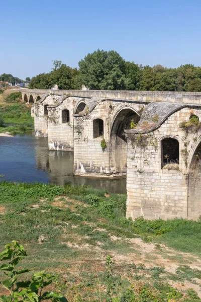 stock image BYALA, BULGARIA - AUGUST 15, 2020: Nineteenth-century bridge over the Yantra River, known as the Kolyu Ficheto Bridge in Byala, Ruse region, Bulgaria