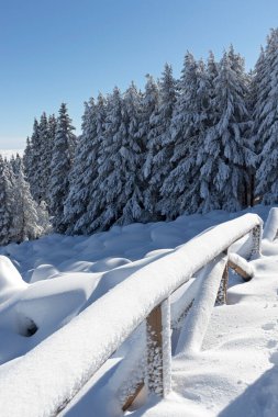 Vitosha Dağı 'nın kış manzarası, Sofya Şehir Bölgesi, Bulgaristan
