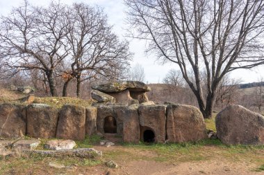 Ancient Thracian dolmen Nachevi Chairi (Nachovi chairi) near village of Hlyabovo, Haskovo Region, Bulgaria