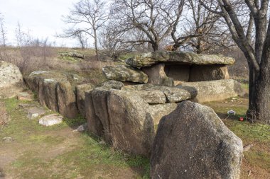 Ancient Thracian dolmen Nachevi Chairi (Nachovi chairi) near village of Hlyabovo, Haskovo Region, Bulgaria