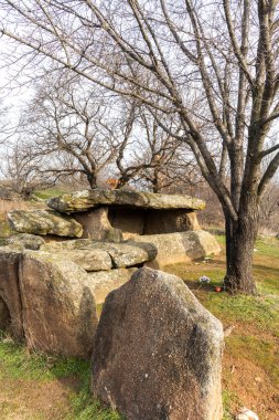 Ancient Thracian dolmen Nachevi Chairi (Nachovi chairi) near village of Hlyabovo, Haskovo Region, Bulgaria