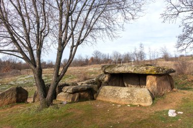 Ancient Thracian dolmen Nachevi Chairi (Nachovi chairi) near village of Hlyabovo, Haskovo Region, Bulgaria