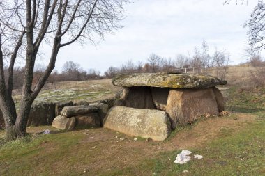Ancient Thracian dolmen Nachevi Chairi (Nachovi chairi) near village of Hlyabovo, Haskovo Region, Bulgaria