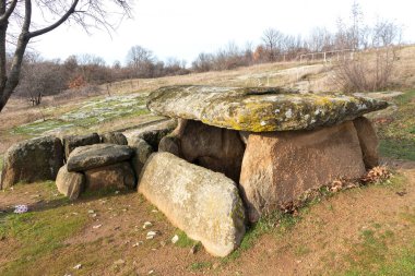 Ancient Thracian dolmen Nachevi Chairi (Nachovi chairi) near village of Hlyabovo, Haskovo Region, Bulgaria