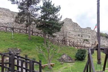 MEZDRA, BULGARIA - APRIL 6, 2021: Ruins of Fortress Kaleto at town of Mezdra, Vratsa Region, Bulgaria