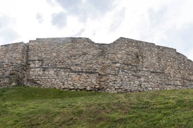 MEZDRA, BULGARIA - APRIL 6, 2021: Ruins of Fortress Kaleto at town of Mezdra, Vratsa Region, Bulgaria