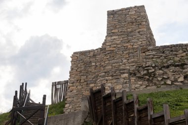 MEZDRA, BULGARIA - APRIL 6, 2021: Ruins of Fortress Kaleto at town of Mezdra, Vratsa Region, Bulgaria