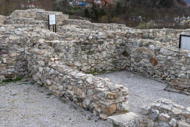 MEZDRA, BULGARIA - APRIL 6, 2021: Ruins of Fortress Kaleto at town of Mezdra, Vratsa Region, Bulgaria