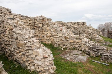 MEZDRA, BULGARIA - APRIL 6, 2021: Ruins of Fortress Kaleto at town of Mezdra, Vratsa Region, Bulgaria