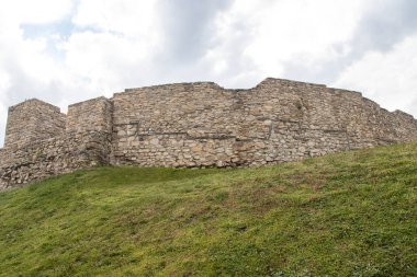 MEZDRA, BULGARIA - APRIL 6, 2021: Ruins of Fortress Kaleto at town of Mezdra, Vratsa Region, Bulgaria