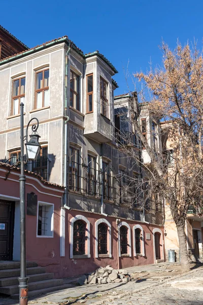 Plovdiv Bulgaria January 2022 Street Nineteenth Century Houses Architecture Historical — стокове фото