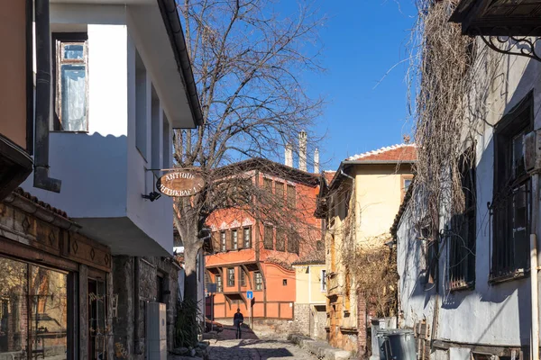 Plovdiv Bulgaria January 2022 Street Nineteenth Century Houses Architectural Historical — Stock Photo, Image