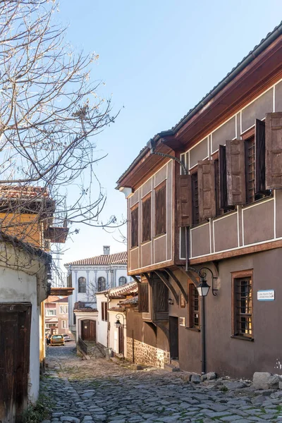 Plovdiv Bulgaria Enero 2022 Calle Casas Del Siglo Xix Reserva —  Fotos de Stock