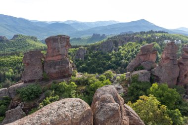 BELOGRADCHIK, BULGARIA - 22 Mayıs 2021: Bulgaristan 'ın Kaleto, Vidin Bölgesi olarak bilinen Ortaçağ Belogradchik Kalesi Harabeleri