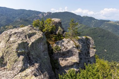 Bulgaristan 'ın Filibe Bölgesi Belintash kenti yakınlarındaki Rodop Dağlarının şaşırtıcı manzarası