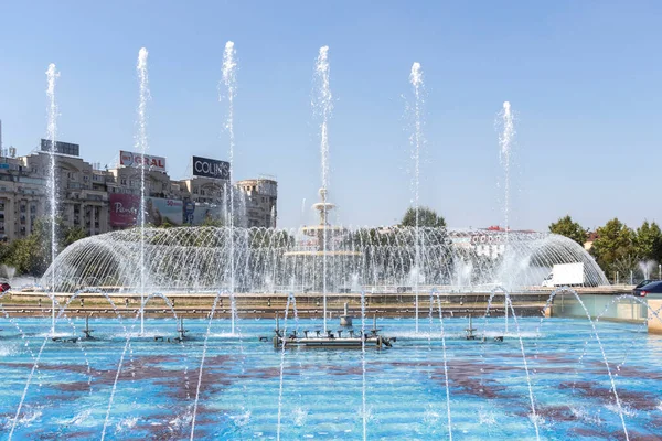 Bucharest Rumania Agosto 2021 Fuente Plaza Unirii Centro Ciudad Bucarest —  Fotos de Stock