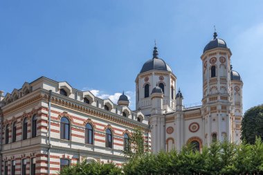 BUCHAREST, ROMANIA - 16 Ağustos 2021: Bükreş, Romanya 'nın merkezindeki Yeni Kilise Aziz Spyridon
