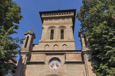 BUCHAREST, ROMANIA - 16 Ağustos 2021: Bükreş, Romanya 'daki All Saints Ortaçağ Antim Manastırı