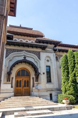 BUCHAREST, ROMANIA - 16 Ağustos 2021: Bükreş, Romanya 'daki All Saints Ortaçağ Antim Manastırı