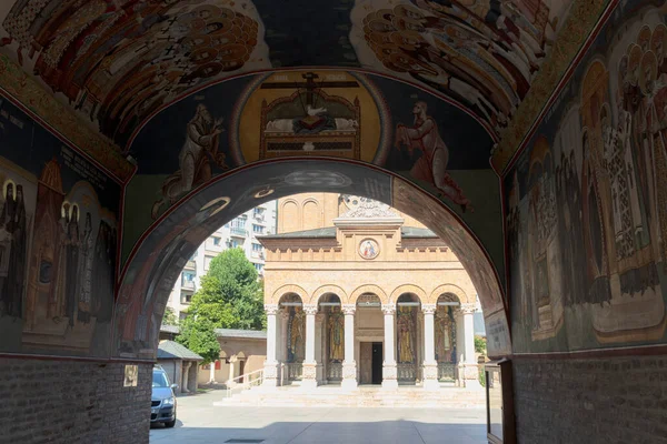 Bucharest Romania August 2021 Medieval Antim Monastery All Saints City — Stock Photo, Image