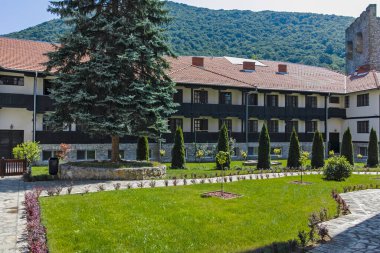 DESPOTOVAC, SERBIA - 11 Ağustos 2019: Manasija manastırı, Sumadija ve Batı Sırbistan 'daki ortaçağ binaları