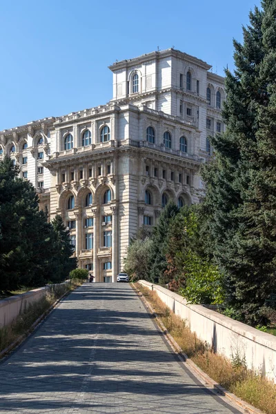 Bucharest Romania Серпня 2021 Палац Парламенту Центрі Міста Бухарест Румунія — стокове фото