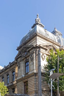 BUCHAREST, ROMANIA - 16 Ağustos 2021: Bükreş, Romanya 'nın merkezindeki Mevduat ve Sevkiyat Sarayı