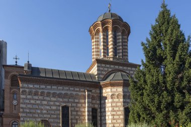BUCHAREST, ROMANIA - 16 Ağustos 2021: Bükreş, Romanya 'nın şehir merkezindeki Biserica Sfantul Anton Church