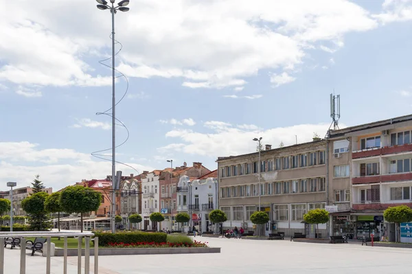 Panagyurishte Bulgarien Maj 2020 Panorama Över Centrala Torget Historiska Staden — Stockfoto