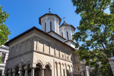 BUCHAREST, ROMANIA - 17 Ağustos 2021: Romanya 'nın Bükreş kentindeki Colta Kilisesi